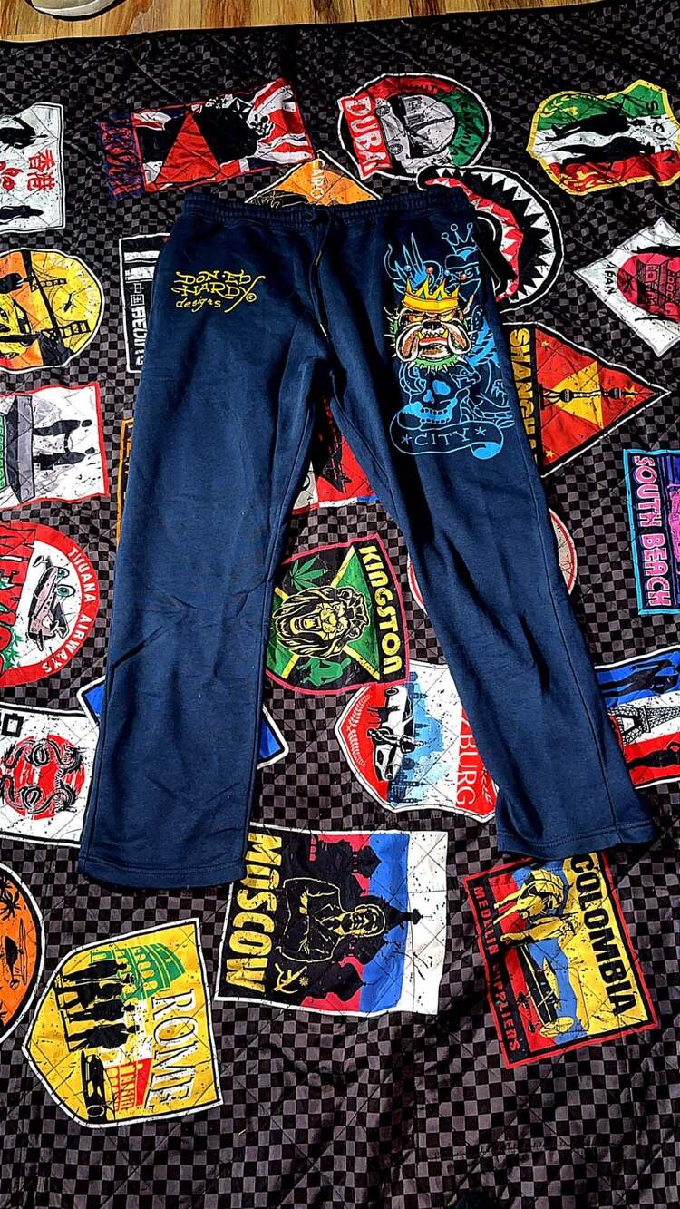 ED Hardy Men's Size Medium Panther Bulldog Sweatpant -EHM8003-7 NEW